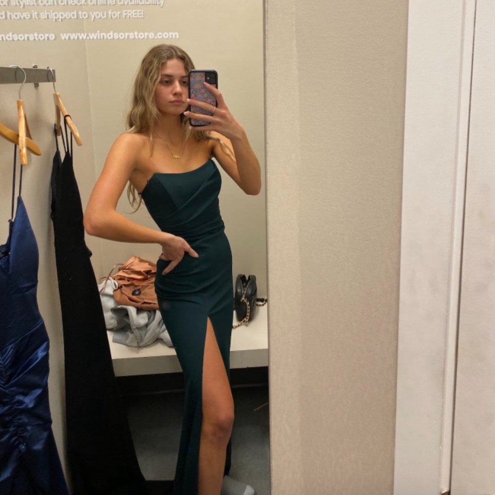 Windsor Dark Green Strapless Formal Gown